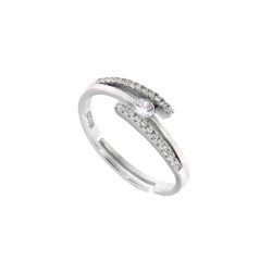 RING WOMEN'S SOLITAIRE STERLING SILVER WITH CUBIC ZIRCONIA BRILLIANT CUT