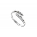 RING WOMEN'S SOLITAIRE STERLING SILVER WITH CUBIC ZIRCONIA BRILLIANT CUT