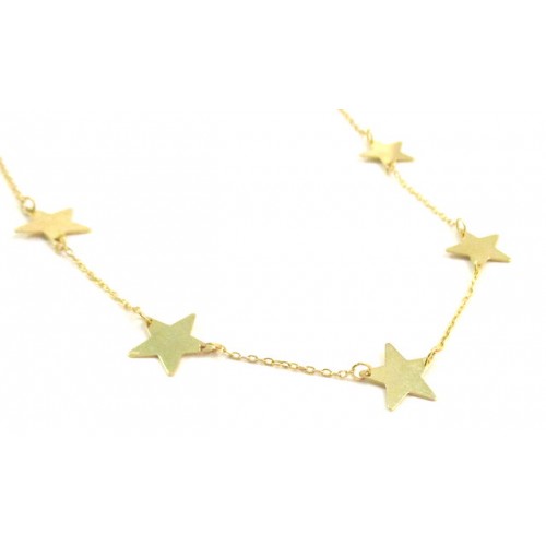 COLLANA DA DONNA CON STELLE IN ORO GIALLO 18 KT