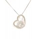 COLLANA CUORE IN ARGENTO RODIATO ORO BIANCO CON ZIRCONI BIANCHI TAGLIO BRILLANTE
