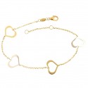 BRACCIALE DA DONNA IN ORO GIALLO E BIANCO 18 KT CON CUORE 