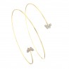 BRACCIALE DA DONNA A FILO IN ORO GIALLO E BIANCO 18 KT CON FARFALLE E ZIRCONI TAGLIO BRILLANTE
