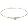 BRACCIALE DA DONNA RIGIDO IN ORO BIANCO 18 KT CON CUORI E ZIRCONI TAGLIO BRILLANTE