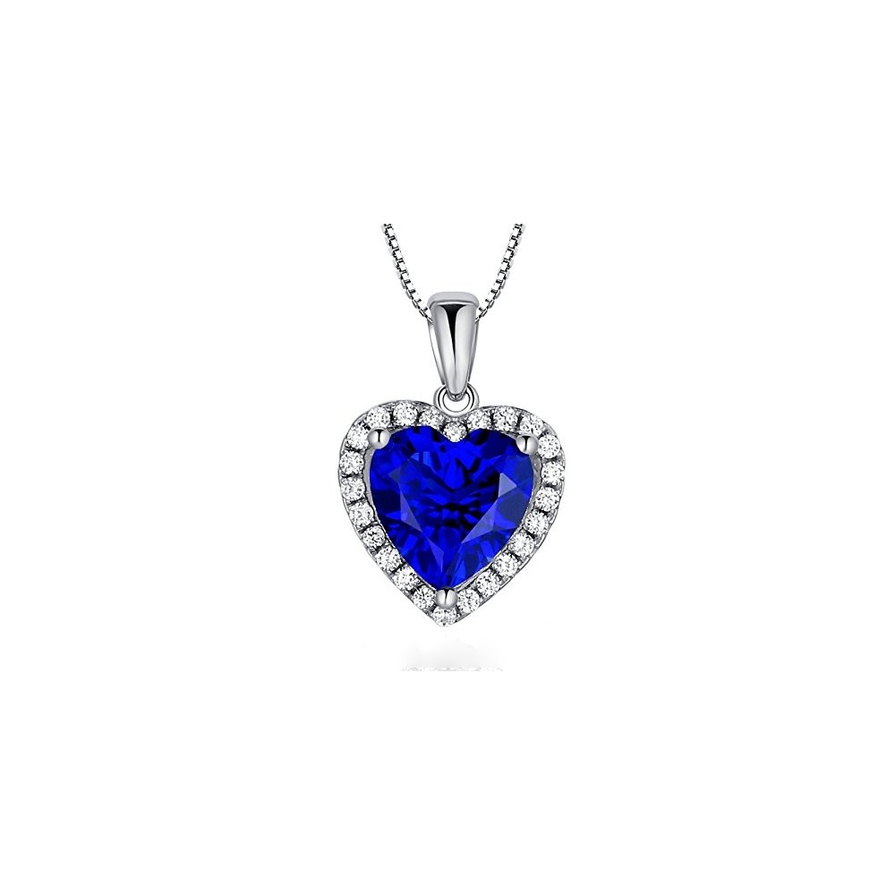 Collana Cuore Dell'Oceano Titanic, Ciondolo Con Zircone Blu, Catena 50 Cm, Regalo Donna