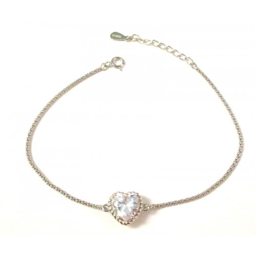 BRACCIALE DA DONNA CUORE DELL OCEANO BIANCO IN ARGENTO 925