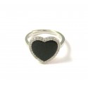 ANELLO DA DONNA CUORE IN ARGENTO 925 CON ONICE E ZIRCONI TAGLIO BRILLANTE