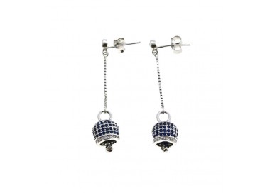 ORECCHINI PUNTO LUCE CAMPANELLA IN ARGENTO 925 CON ZIRCONI BLU