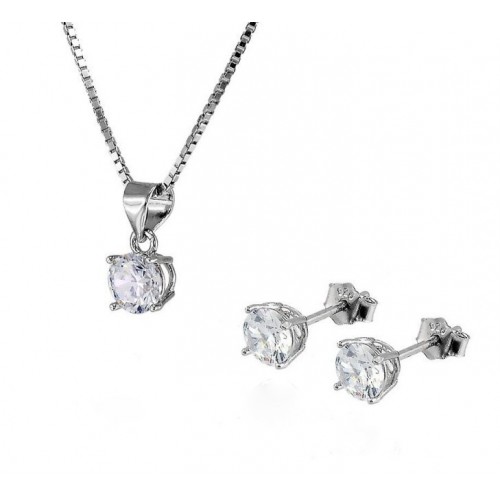 Orecchini Punto Luce In Argento 925 Con Zircone 3 Mm – Rodiati Oro Bianco, Unisex