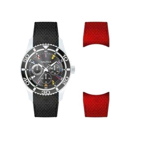 OROLOGIO NAUTICA DA UOMO CON BANDIERE NAUTICHE E DOPPIO CINTURINO NAPN09001