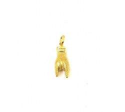 CIONDOLO UNISEX CORNA PORTAFORTUNA IN ORO GIALLO 18 KT + COLLANA LACCIO IN OMAGGIO