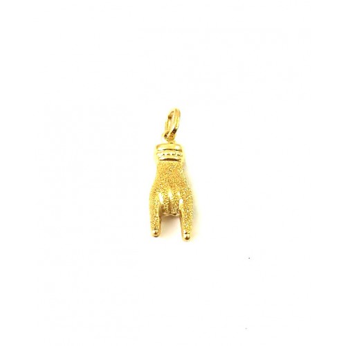 CIONDOLO UNISEX CORNA PORTAFORTUNA IN ORO GIALLO 18 KT + COLLANA LACCIO IN OMAGGIO