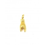 CIONDOLO UNISEX CORNA PORTAFORTUNA IN ORO GIALLO 18 KT + COLLANA LACCIO IN OMAGGIO