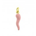 CIONDOLO CORNO ROSA PORTAFORTUNA IN ORO GIALLO + COLLANA LACCIO IN OMAGGIO