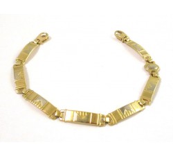 BRACCIALE A PIASTRE DA UOMO IN ORO GIALLO E BIANCO 18 KT