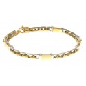 BRACCIALE DA UOMO IN ORO GIALLO E BIANCO 18 KT CATENA PIENA