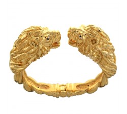 BRACCIALE TESTE LEONE DA DONNA IN ORO GIALLO 18 KT