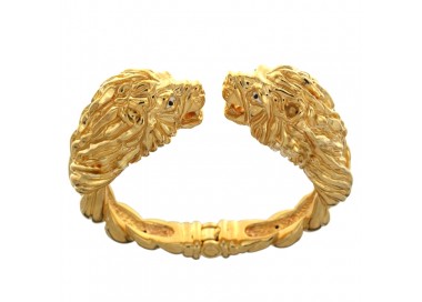 BRACCIALE TESTE LEONE DA DONNA IN ORO GIALLO 18 KT