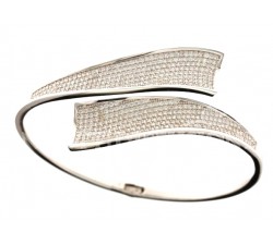 BRACCIALE DA DONNA IN ORO BIANCO 18 KT CON PAVE DI ZIRCONI TAGLIO BRILLANTE