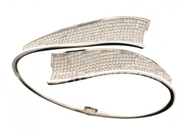 BRACCIALE DA DONNA IN ORO BIANCO 18 KT CON PAVE DI ZIRCONI TAGLIO BRILLANTE