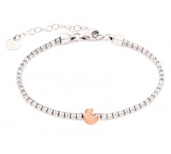 BRACCIALE TENNIS IN ARGENTO CON LUNA PLACCATO ORO E ZIRCONI JACK&CO JCB1484