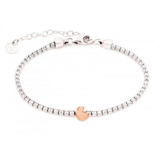 BRACCIALE TENNIS IN ARGENTO CON LUNA PLACCATO ORO E ZIRCONI JACK&CO JCB1484