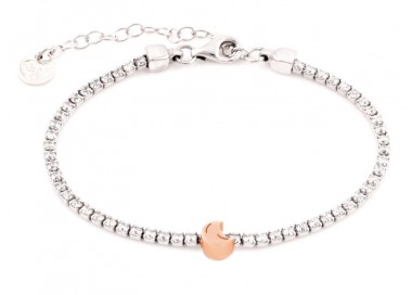 BRACCIALE TENNIS IN ARGENTO CON LUNA PLACCATO ORO E ZIRCONI JACK&CO JCB1484