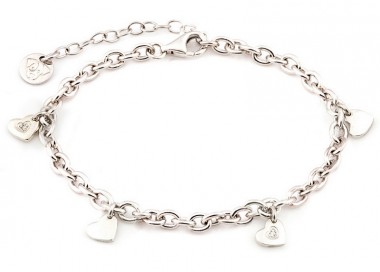 BRACCIALE CUORE DONNA IN ARGENTO RODIATO ORO BIANCO CON ZIRCONI JACK&CO JCB1749