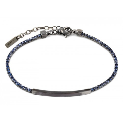 BRACCIALE TENNIS UOMO IN ARGENTO 925 CON ZIRCONI BLU JACK&CO