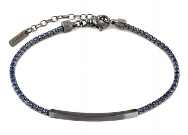 BRACCIALE TENNIS UOMO IN ARGENTO 925 CON ZIRCONI BLU JACK&CO