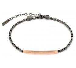 BRACCIALE TENNIS UOMO IN ARGENTO 925 PLACCATO ORO ROSA CON ZIRCONI BLU JACK&CO