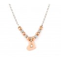 COLLANA DA DONNA IN ARGENTO RODIATO ORO ROSA CON CUORE E ZIRCONE JACK&CO JCN1020