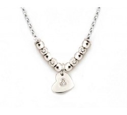 COLLANA DA DONNA IN ARGENTO RODIATO ORO BIANCO CON CUORE E ZIRCONE JACK&CO