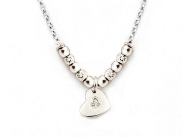 COLLANA DA DONNA IN ARGENTO RODIATO ORO BIANCO CON CUORE E ZIRCONE JACK&CO