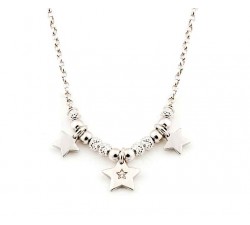 COLLANA STELLE DA DONNA IN ARGENTO RODIATO ORO BIANCO E ZIRCONI JACK&CO JCN1031