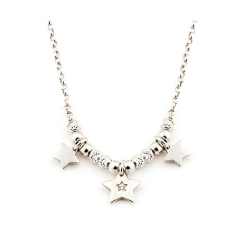 COLLANA STELLE DA DONNA IN ARGENTO RODIATO ORO BIANCO E ZIRCONI JACK&CO JCN1031