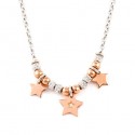 COLLANA STELLE DA DONNA IN ARGENTO RODIATO ORO ROSA E ZIRCONI JACK&CO JCN1016