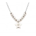 COLLANA DONNA IN ARGENTO RODIATO ORO BIANCO CON STELLA E ZIRCONE JACK&CO JCN1036