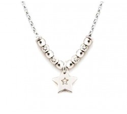 COLLANA DONNA IN ARGENTO RODIATO ORO BIANCO CON STELLA E ZIRCONE JACK&CO JCN1036