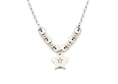 COLLANA DONNA IN ARGENTO RODIATO ORO BIANCO CON STELLA E ZIRCONE JACK&CO JCN1036