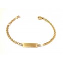 BRACCIALE PIASTRINA BEBE'IN ORO GIALLO E BIANCO