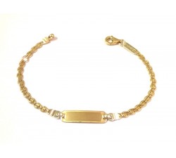 BRACCIALE PIASTRINA BEBE'IN ORO GIALLO E BIANCO