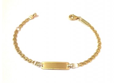 BRACCIALE PIASTRINA BEBE'IN ORO GIALLO E BIANCO