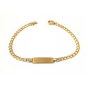 BRACCIALE PIASTRINA BEBE' BIMBO/BIMBA IN ORO GIALLO E BIANCO