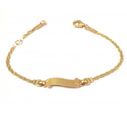 BRACCIALE PIASTRINA PERGAMENA BEBE' BIMBO/BIMBA IN ORO GIALLO