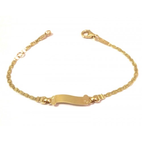 BRACCIALE PIASTRINA PERGAMENA BEBE' BIMBO/BIMBA IN ORO GIALLO