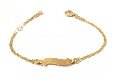 BRACCIALE PIASTRINA PERGAMENA BEBE' BIMBO/BIMBA IN ORO GIALLO