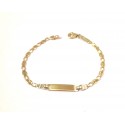 BRACCIALE PIASTRINA BEBE' BIMBO/BIMBA IN ORO GIALLO E BIANCO