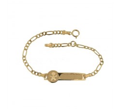 BRACCIALE PIASTRINA BAMBINO BEBE'IN ORO GIALLO 18 KT