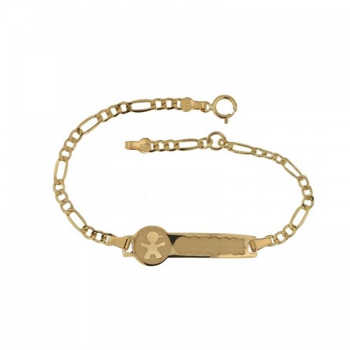 BRACCIALE PIASTRINA BAMBINO BEBE'IN ORO GIALLO 18 KT