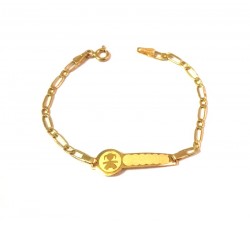 BRACCIALE PIASTRINA BAMBINA BEBE'IN ORO GIALLO 18 KT